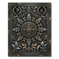 Neoclassical Gold and Silver Medallion Rug