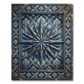 Elegant Navy Celestial Star Medallion Rug