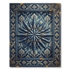 Elegant Navy Celestial Star Medallion Rug