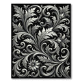 Elegant White Floral Scrollwork Rug