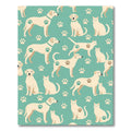 Cream Pets and Paw Prints Aqua Rug
