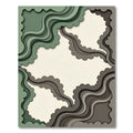 Organic Sage and Charcoal Layered Waves Rug