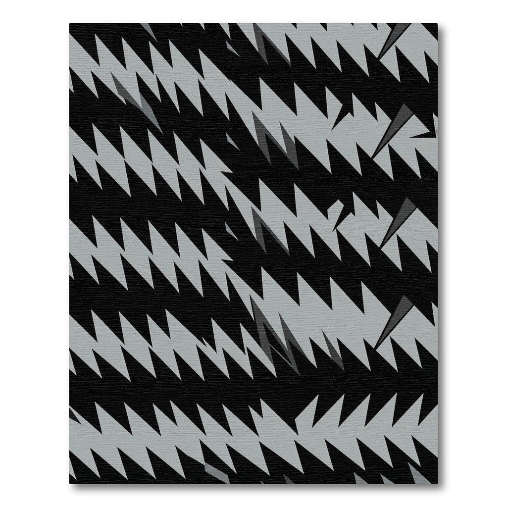 Monochrome Sharp Edge Geometric Zigzag Rug