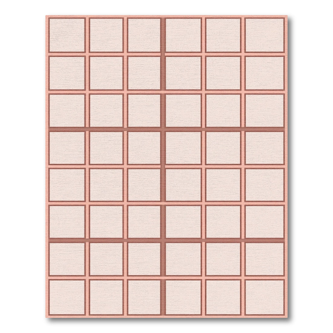 Minimalist Pink Grid Square Rug