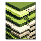 Isometric Sage Green Geometric Staircase Arch Rug