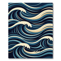 Naval Blue Swirling Water Curves Rug