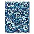 Deep Blue Ocean Swirls Rug