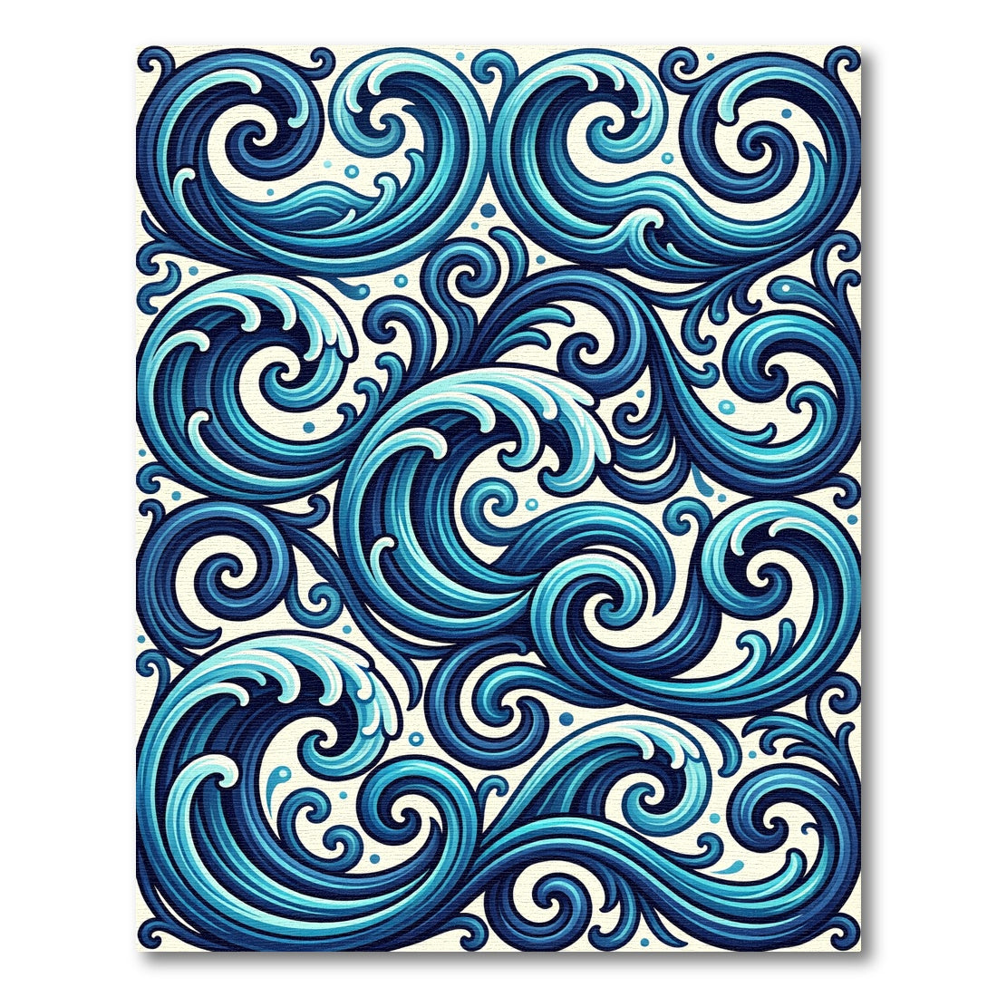 Deep Blue Ocean Swirls Rug