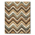 Earthy Chevron Wave Textured Rug