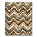 Earthy Chevron Wave Textured Rug