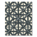 Gray Lattice Overlay Geometric Accents Rug