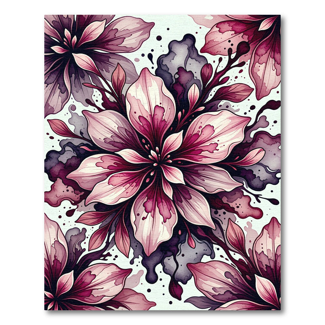 Crimson Pink Floral Explosion Rug