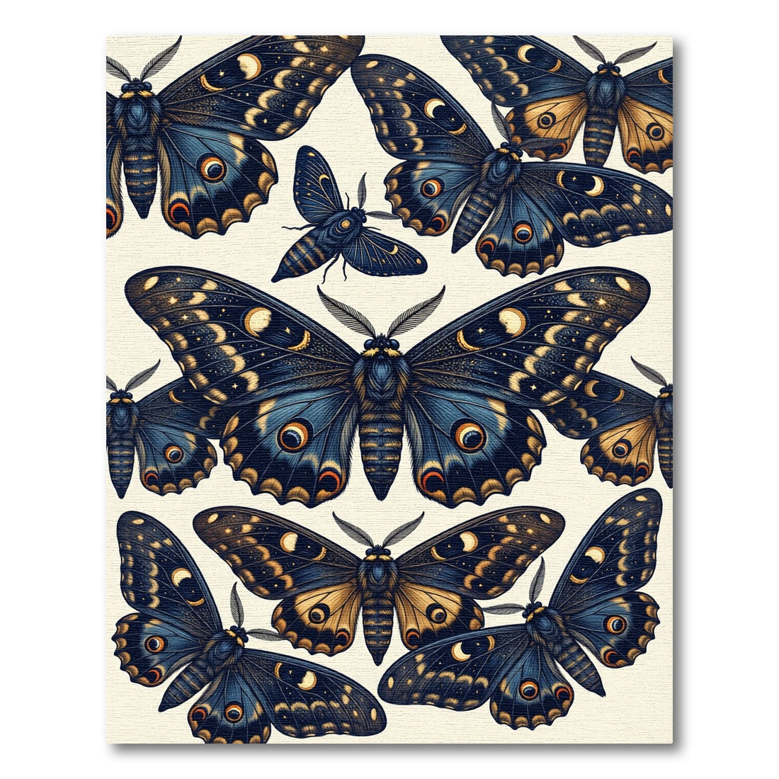 Celestial Navy Gold Butterfly Wings Rug