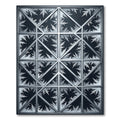 Frosty Monochrome Geometric Snowflake Lattice Rug