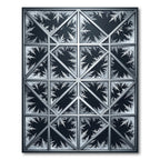 Frosty Monochrome Geometric Snowflake Lattice Rug