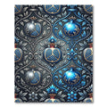 Blue Pomegranate Floral Damask Rug