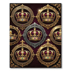 Regal Gold Crown Medallion Composition Rug