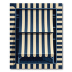 Classic Navy Beige Stripe Awning Rug
