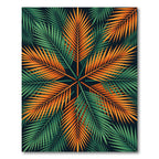 Vibrant Tropical Palm Leaf Sunburst Rug