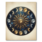 Celestial Gold Sun and Moon Mandala Rug