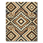 Earthy Geometric Diamond Tribal Art Rug