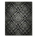 Classic Black White Floral Diamond Rug