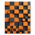 Orange Charcoal Dimensional Squares Rug