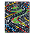 Vibrant Isometric Race Track Circuit Rug