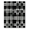 Black white intersecting plaid Rug