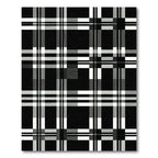 Black white intersecting plaid Rug