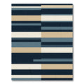Navy Beige Striped Geometric Accent Rug