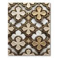 Gold Marble Quatrefoil Geometric Interlocking Rug