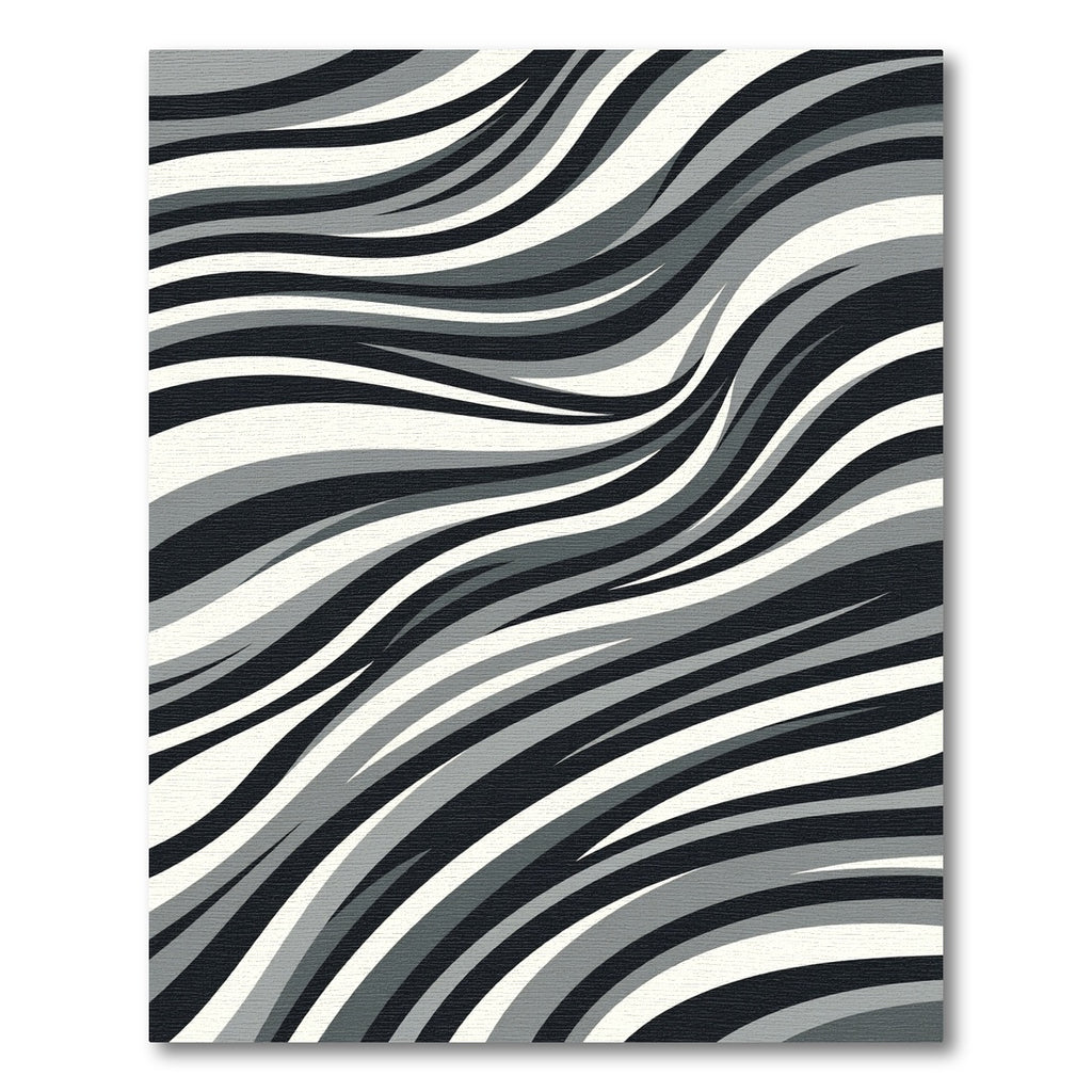 Monochromatic Wavy Stripe Abstraction Rug
