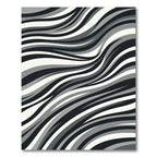 Monochromatic Wavy Stripe Abstraction Rug