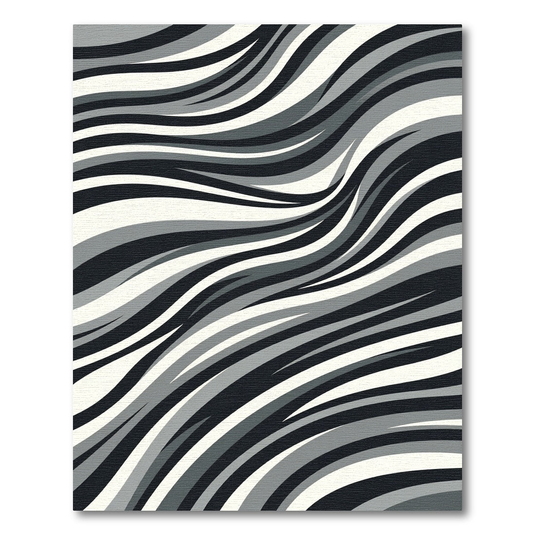 Monochromatic Wavy Stripe Abstraction Rug