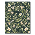 Elegant Olive Branch Floral Botanical Rug