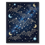 Celestial Starry Bat Constellation Art Rug
