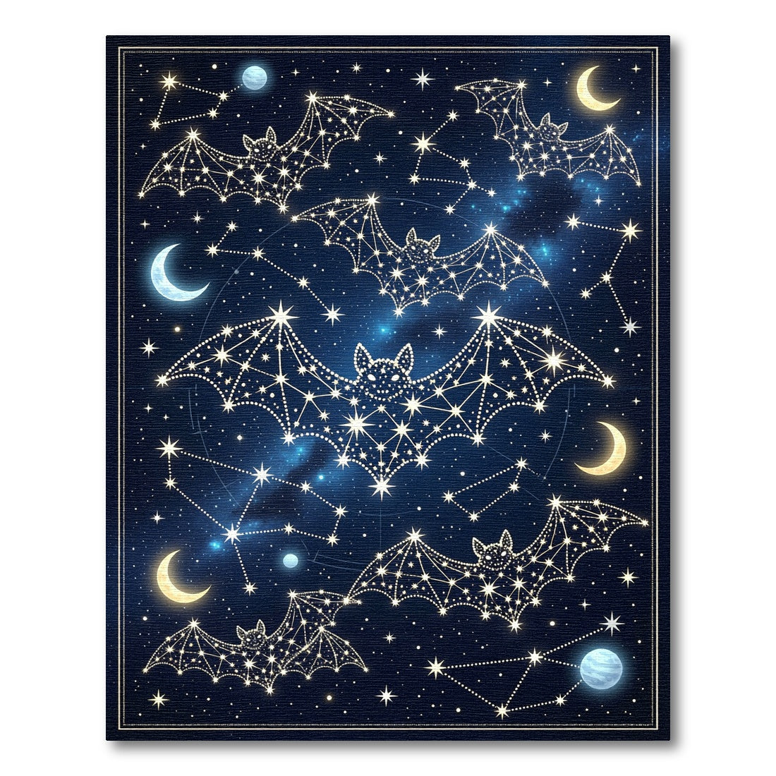 Celestial Starry Bat Constellation Art Rug