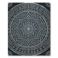 Midnight Blue Geometric Star Mandala Rug