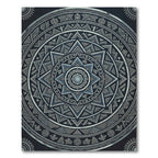 Midnight Blue Geometric Star Mandala Rug