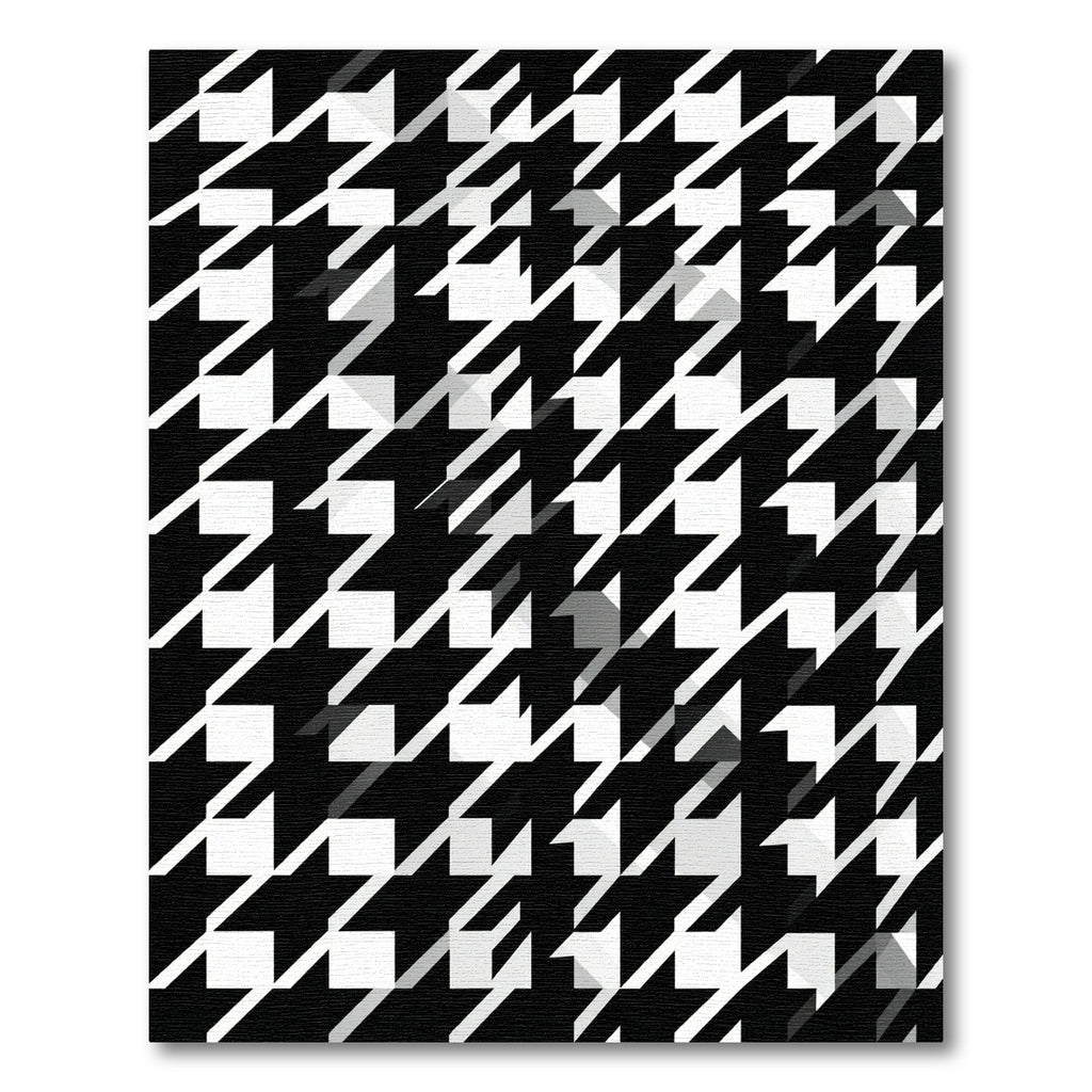 Bold Monochrome Geometric Houndstooth Graphic Rug
