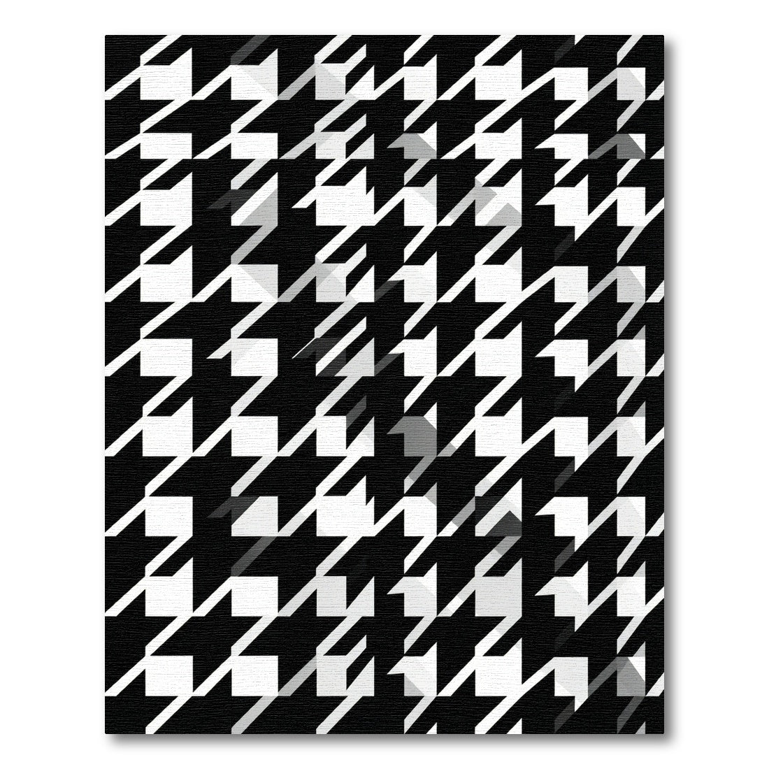 Bold Monochrome Geometric Houndstooth Graphic Rug