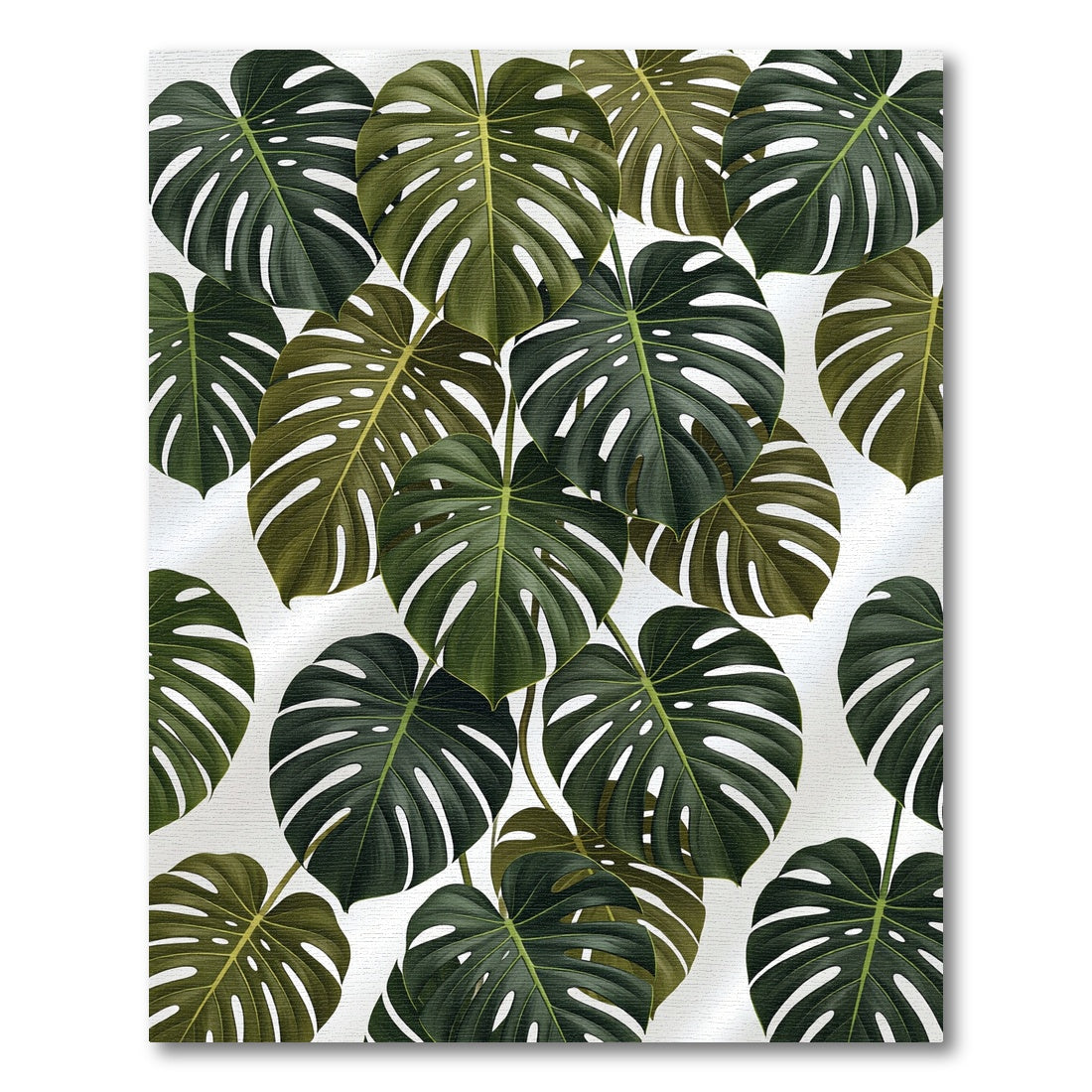 Deep Green Monstera Foliage Ensemble Rug