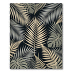 Lush Golden Tropical Frond Foliage Rug
