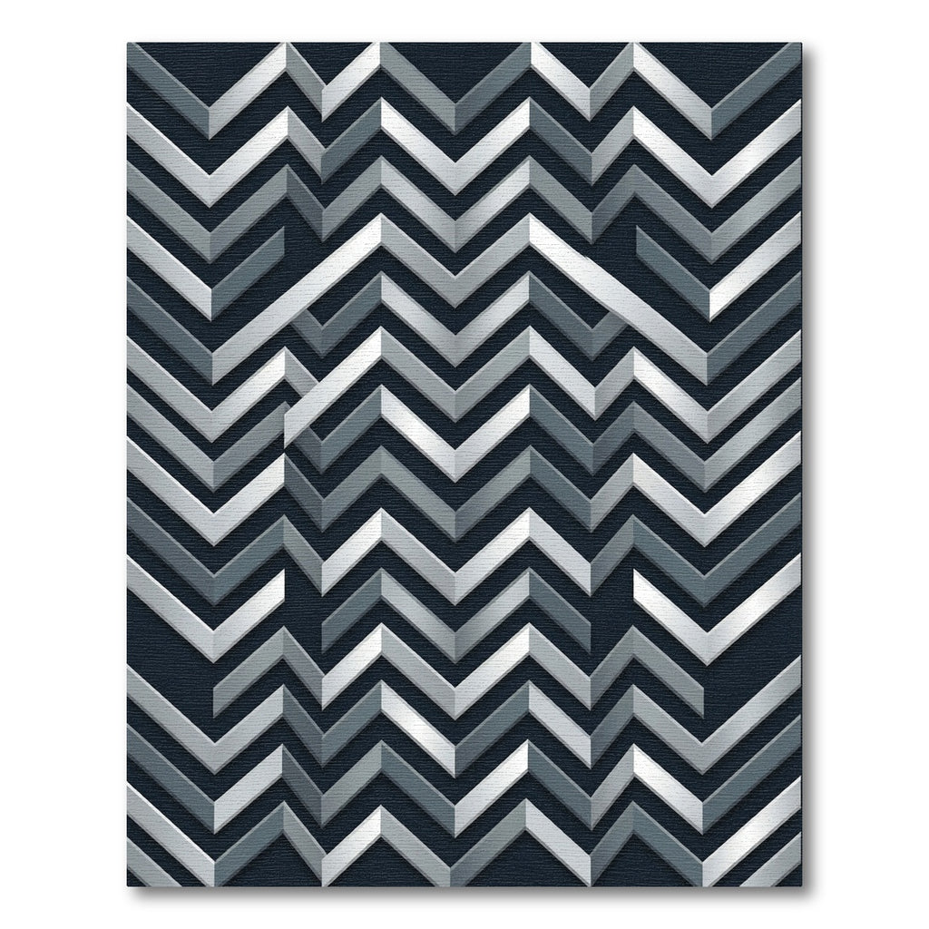 Silver Gray Chevron Geometric Rug