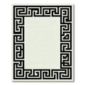 Black Geometric Maze Border Rug