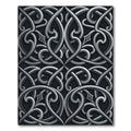 Elegant Silver Metallic Scrollwork Filigree Rug