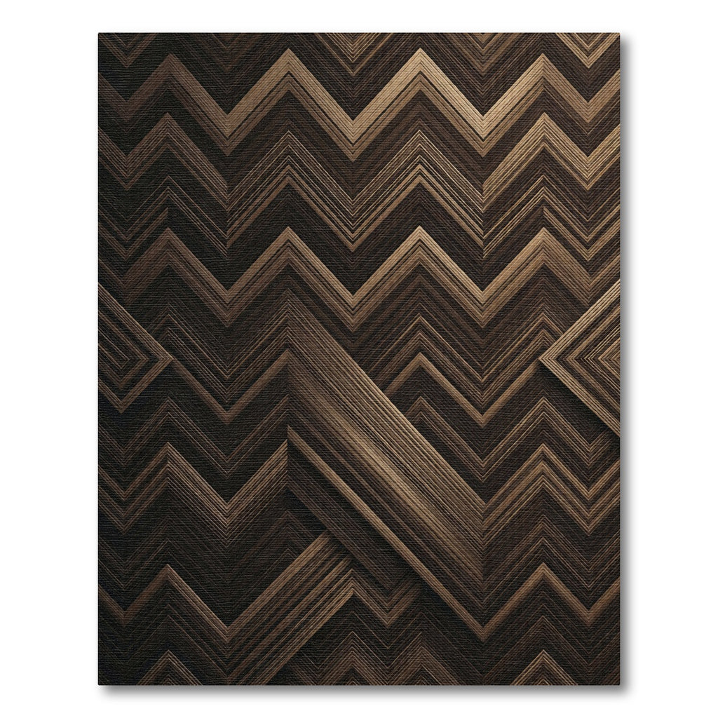 Modern Espresso Chevron Geometric Lines Rug