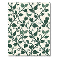 Elegant Dark Green Leafy Vine Wallpaper Rug