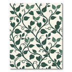Elegant Dark Green Leafy Vine Wallpaper Rug